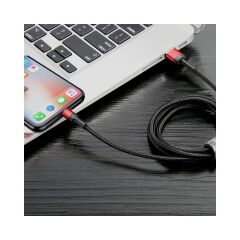Baseus CALKLF-G91 Cafule 2.4 A Lightning 1 Metre Şarj Kablosu Kırmızı