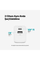 Ttec 2SCP02B SmartCharger Duo PD 45W USB-C+USB-A Seyahat Hızlı Şarj Aleti