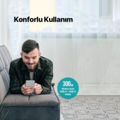 Ttec 2DK48B USB-C - USB-C 300cm 65W PD/QC Hızlı Şarj/Data Kablosu Beyaz