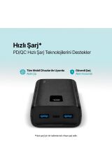 Ttec PowerSlim Trio LCD 20.000mAh PD 22,5W Dahili Kablolu Taşınabilir Şarj Aleti / Powerbank