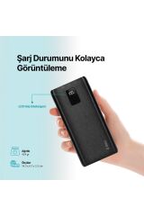 Ttec PowerSlim Trio LCD 20.000mAh PD 22,5W Dahili Kablolu Taşınabilir Şarj Aleti / Powerbank