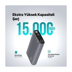 Ttec 2BB216 Recharger Pro LCD 15.000 Mah Pd 65W Taşınabilir Hızlı Şarj Aleti/Powerbank
