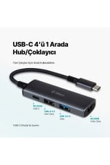 4 Girişli Usb-c Hub/çoklayıcı Usb-c 100w Pd 4k Hdmi Usb-a Usb-a