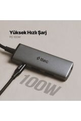 4 Girişli Usb-c Hub/çoklayıcı Usb-c 100w Pd 4k Hdmi Usb-a Usb-a